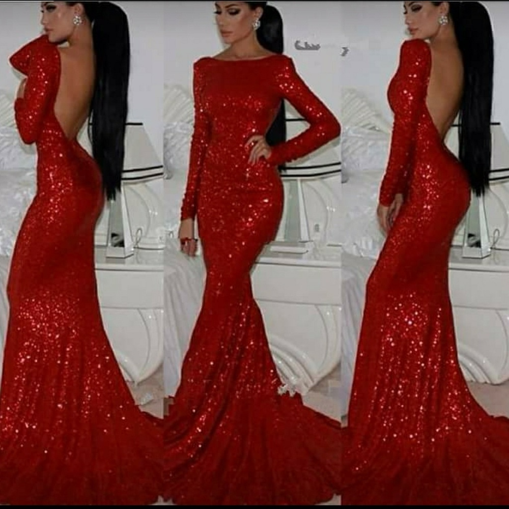 Red Sparkling Mermaid Dress
